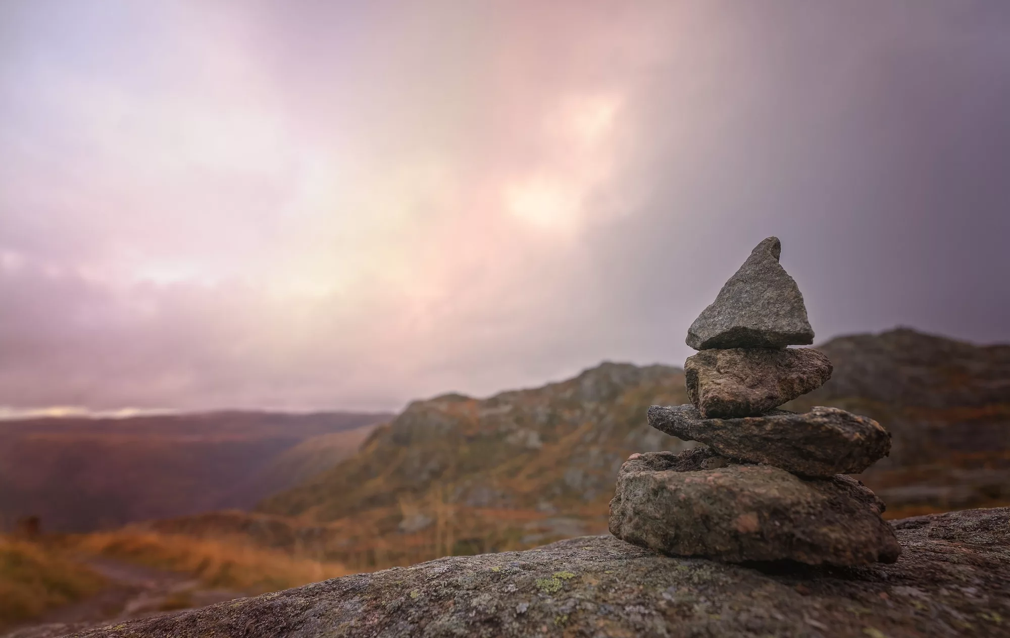Zen balanced small pile of stacked stones